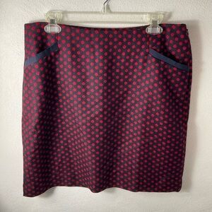 Talbots Navy Red Polka‎ Dot Skirt Sz 12p Petite